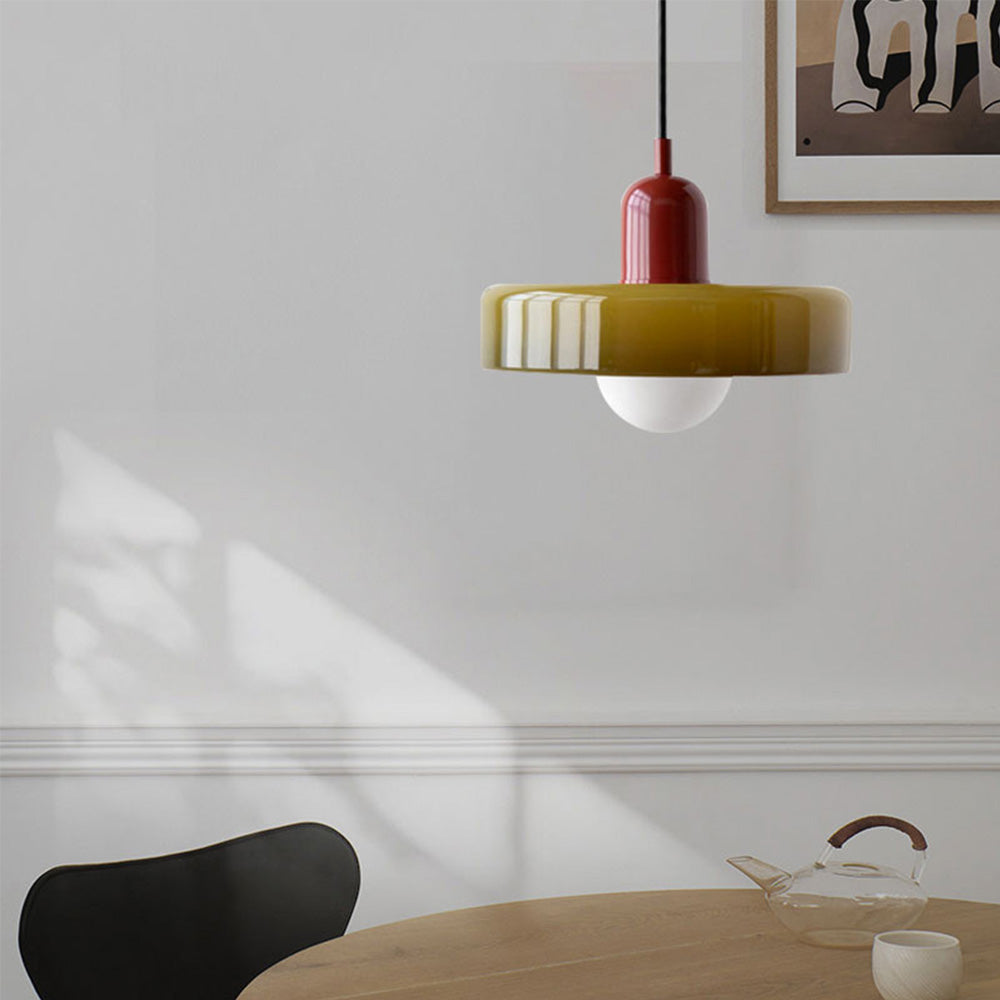 Studio Prisma Pendant | Art Glass Light in Bauhaus Luxe Palette