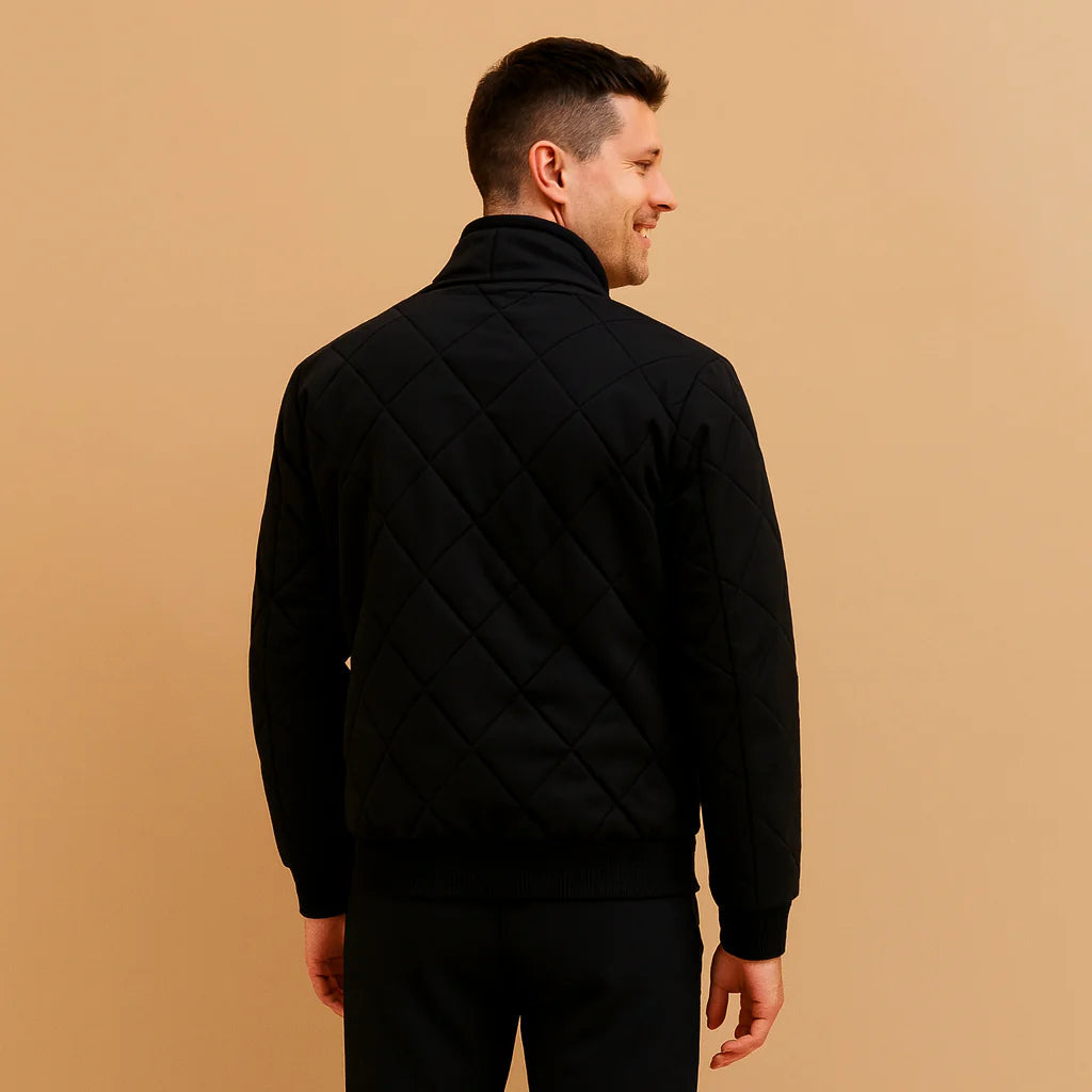 Bryan | Men’s Regular Fit Quilted Jacket with Ribbed Collar & Hem