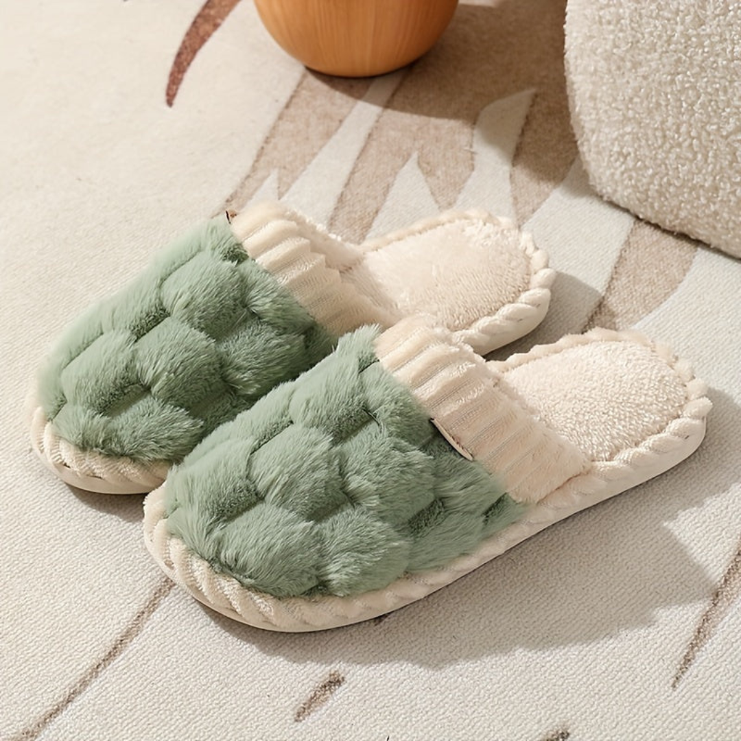Soft Fleece Winter Slippers | Closed-Toe Warm Indoor Shoes for Home Use