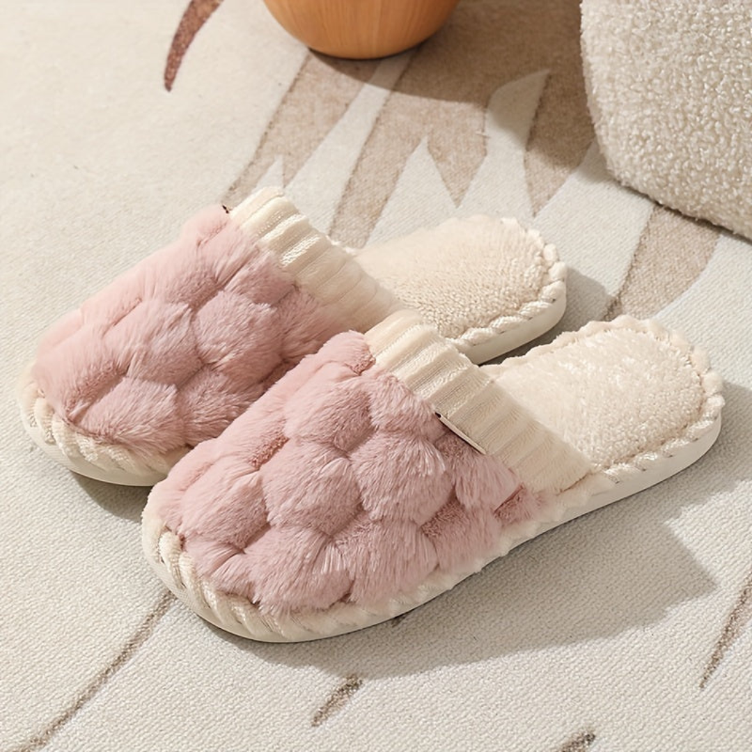 Soft Fleece Winter Slippers | Closed-Toe Warm Indoor Shoes for Home Use