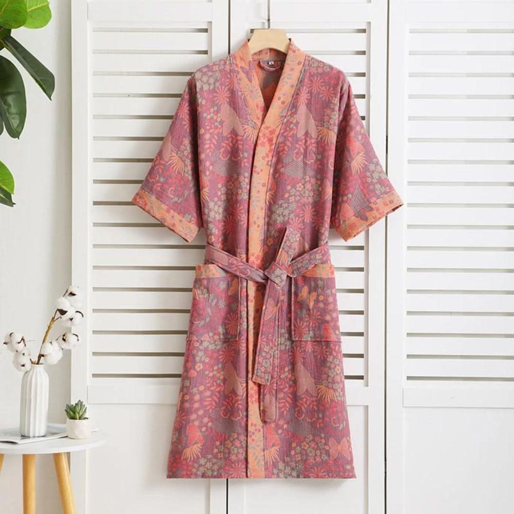 BloomLoom Women’s Cotton Robe | Soft Printed Elegance with All-Day Breathable Comfort