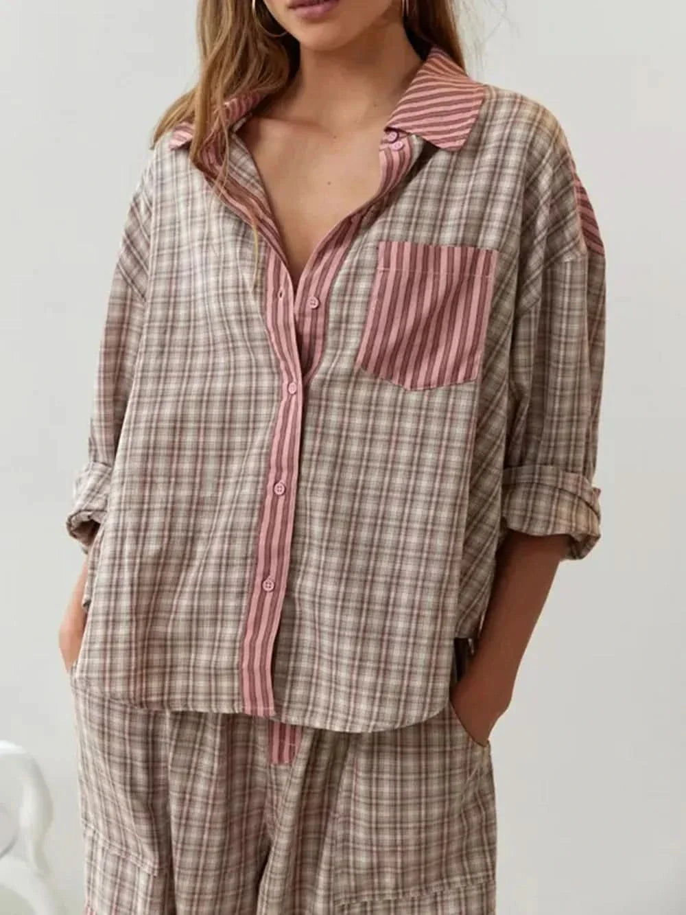 LunaEase Sleep Set | Two-Piece Women’s Pajamas with Relaxed Fit & Adjustable Drawstring Trousers