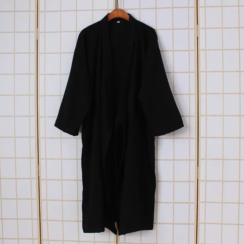 NocturneCotton Men’s Kimono | Breathable 2024 Nightgown with Classic Belted Comfort