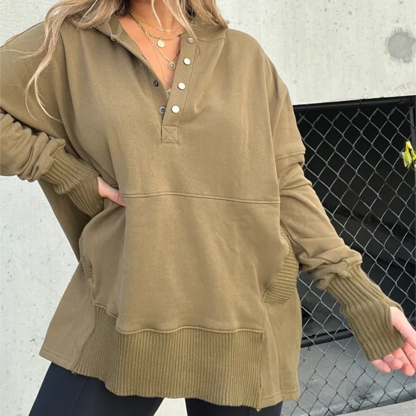 Brooke | Women’s Casual Oversized Snap Hoodie