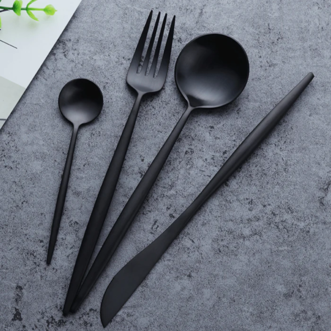 MajestiCut Deluxe 24-Piece | Stainless Steel Gold & Silver Flatware