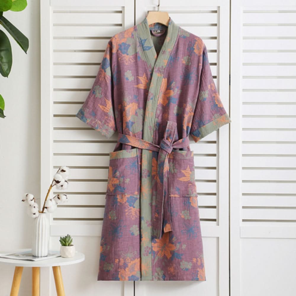 BloomLoom Women’s Cotton Robe | Soft Printed Elegance with All-Day Breathable Comfort