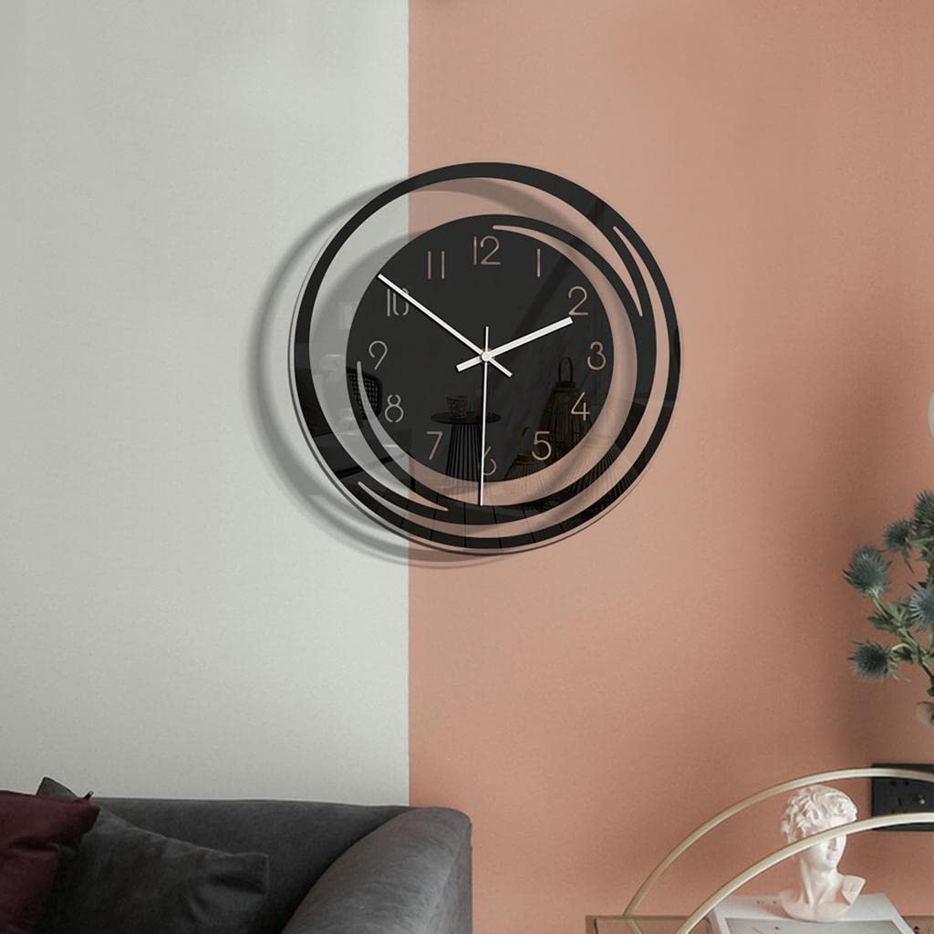 Sleek Black Minimalism | PureEdge Acrylic Wall Clock