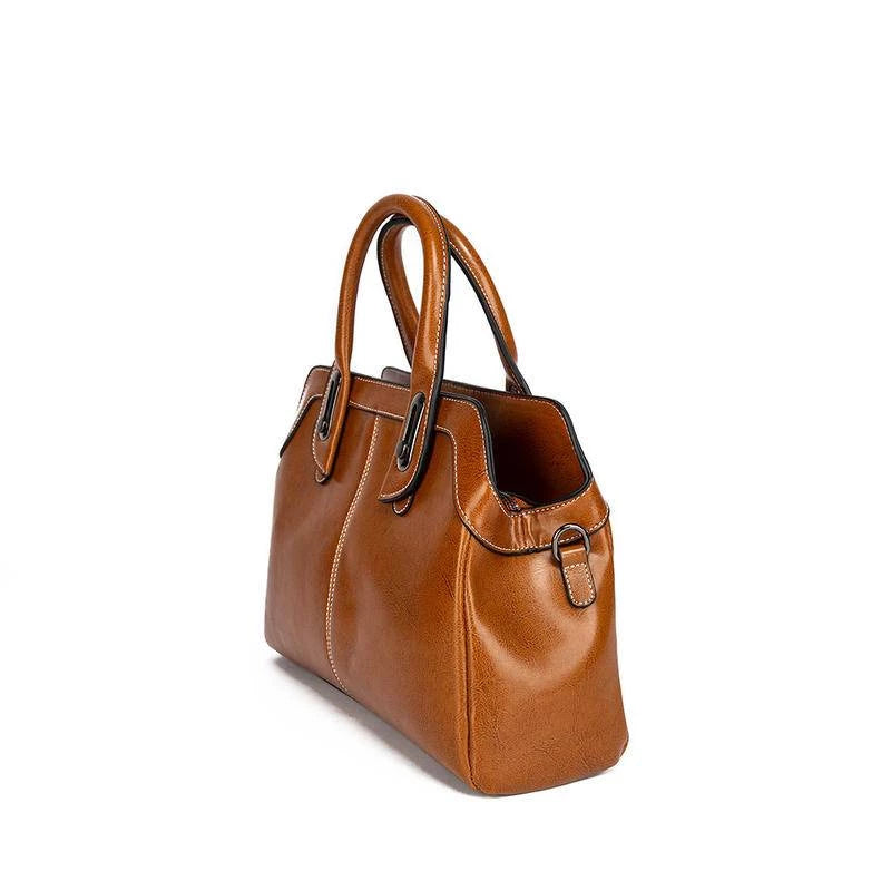 Nadine | Polished Structure Satchel