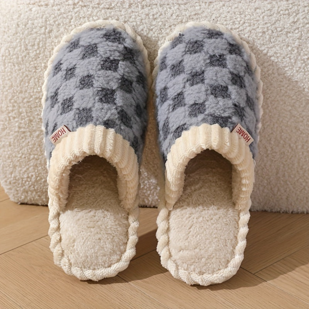 Soft Fleece Winter Slippers | Closed-Toe Warm Indoor Shoes for Home Use