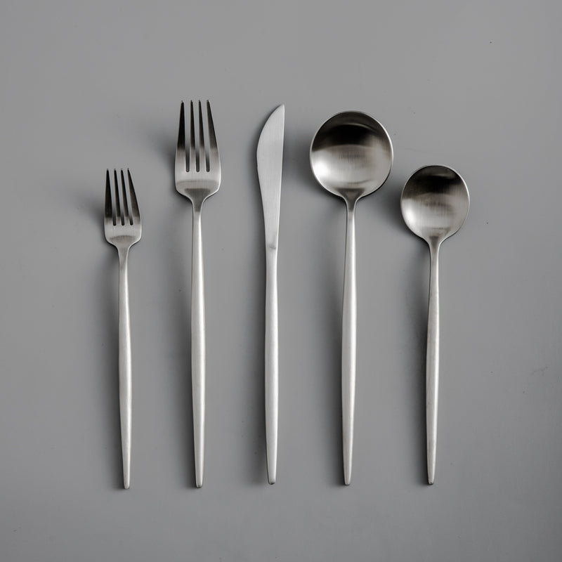 PrestigeEdge Modern Minimalist | Stainless Steel Dining Set