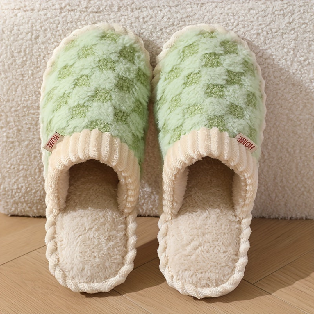 Soft Fleece Winter Slippers | Closed-Toe Warm Indoor Shoes for Home Use