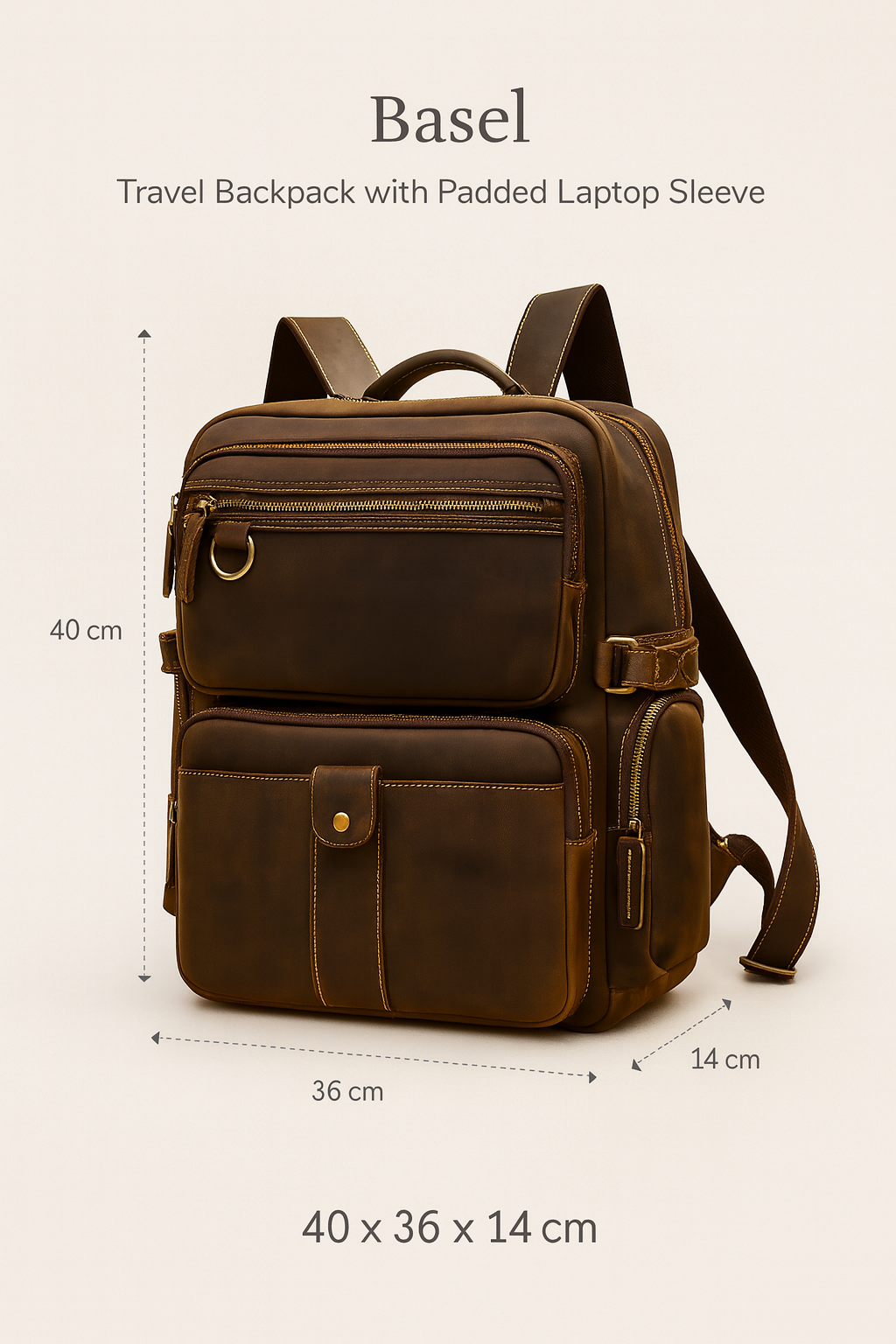 Basel | Travel Backpack with Padded Laptop Sleeve