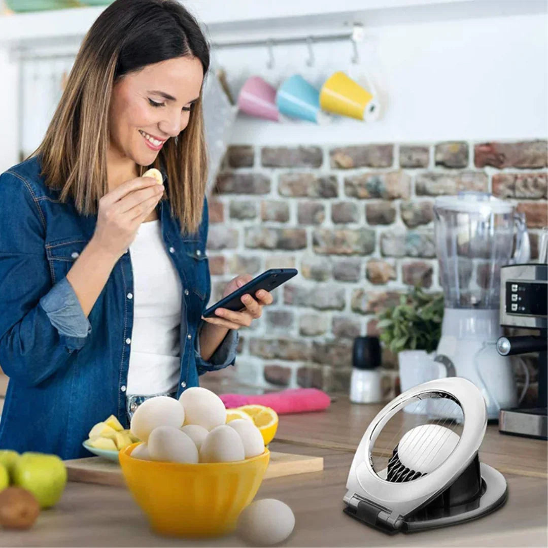 Durable Egg Slicer | 3-in-1 Stainless Steel Cutting Tool