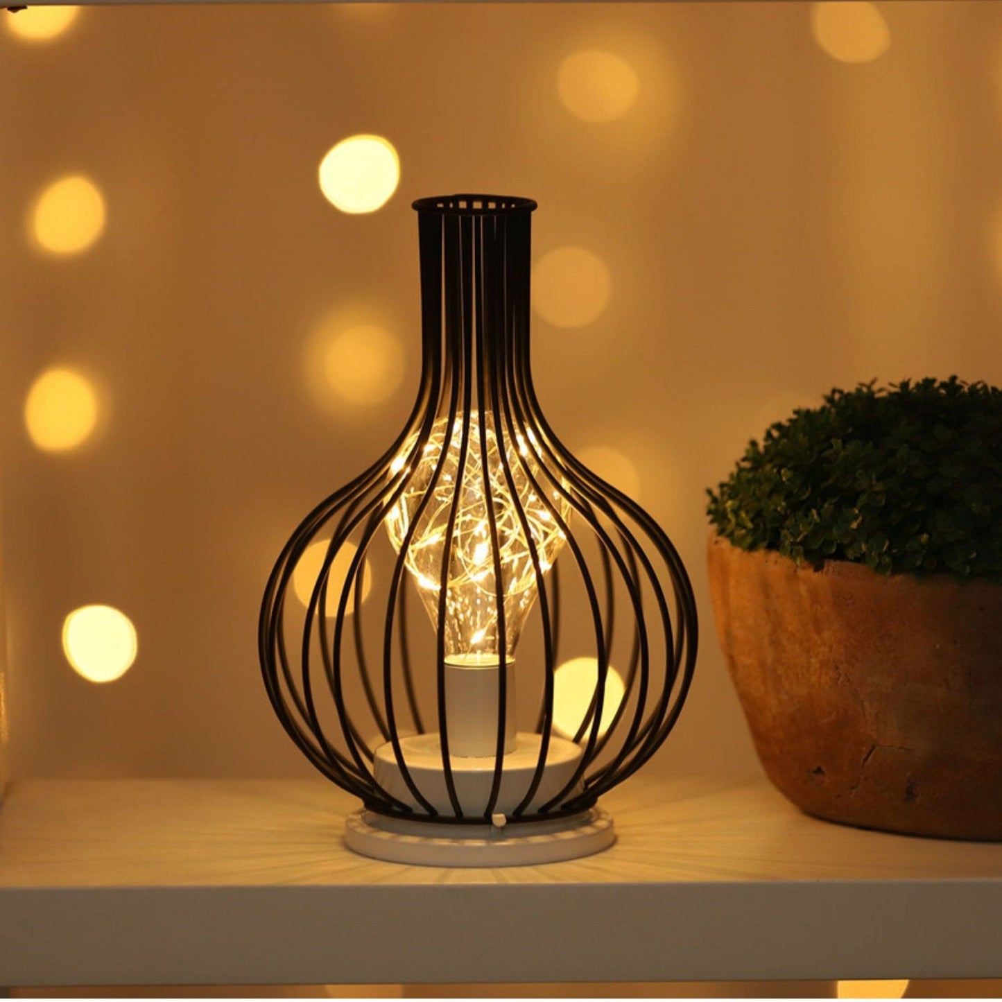 Noir Luxe | Sleek Fabric Shade LED Table Lamp