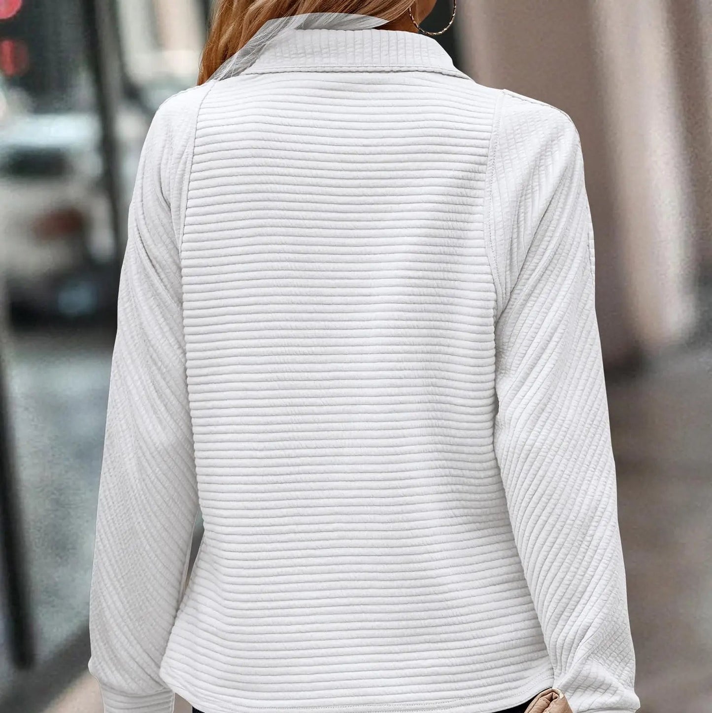Sabrina | Women’s Ribbed Quarter-Zip Pullover Sweater