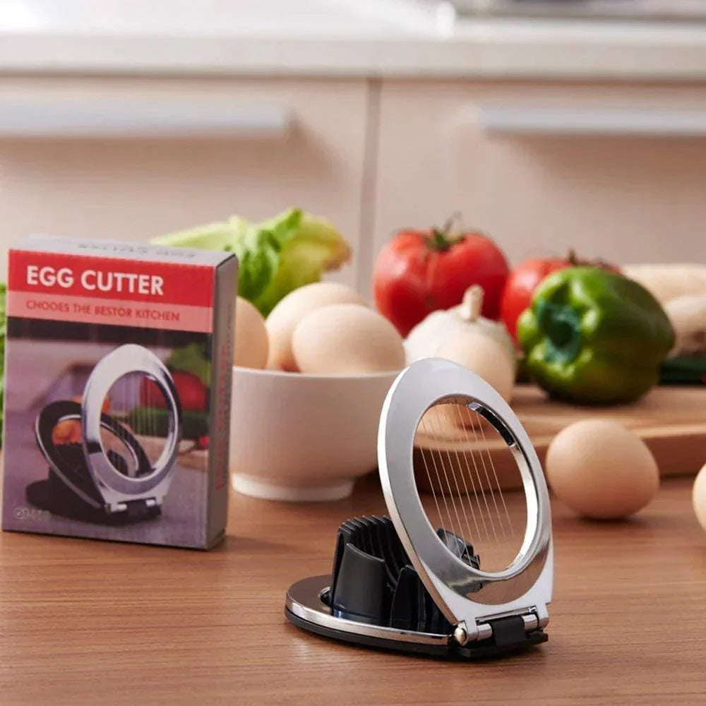 Durable Egg Slicer | 3-in-1 Stainless Steel Cutting Tool