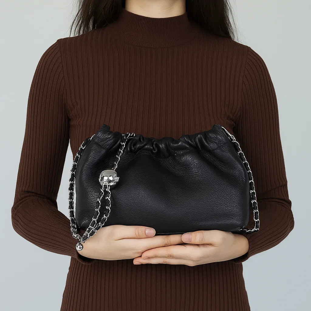 Anya | Luxe Ruched Pebble Crossbody