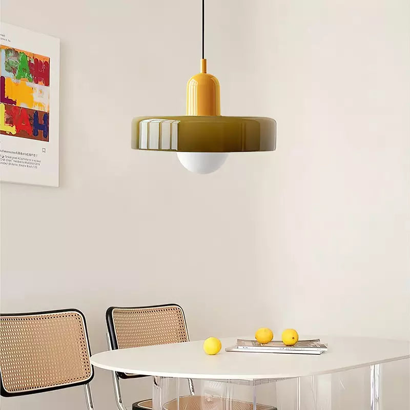 Studio Prisma Pendant | Art Glass Light in Bauhaus Luxe Palette