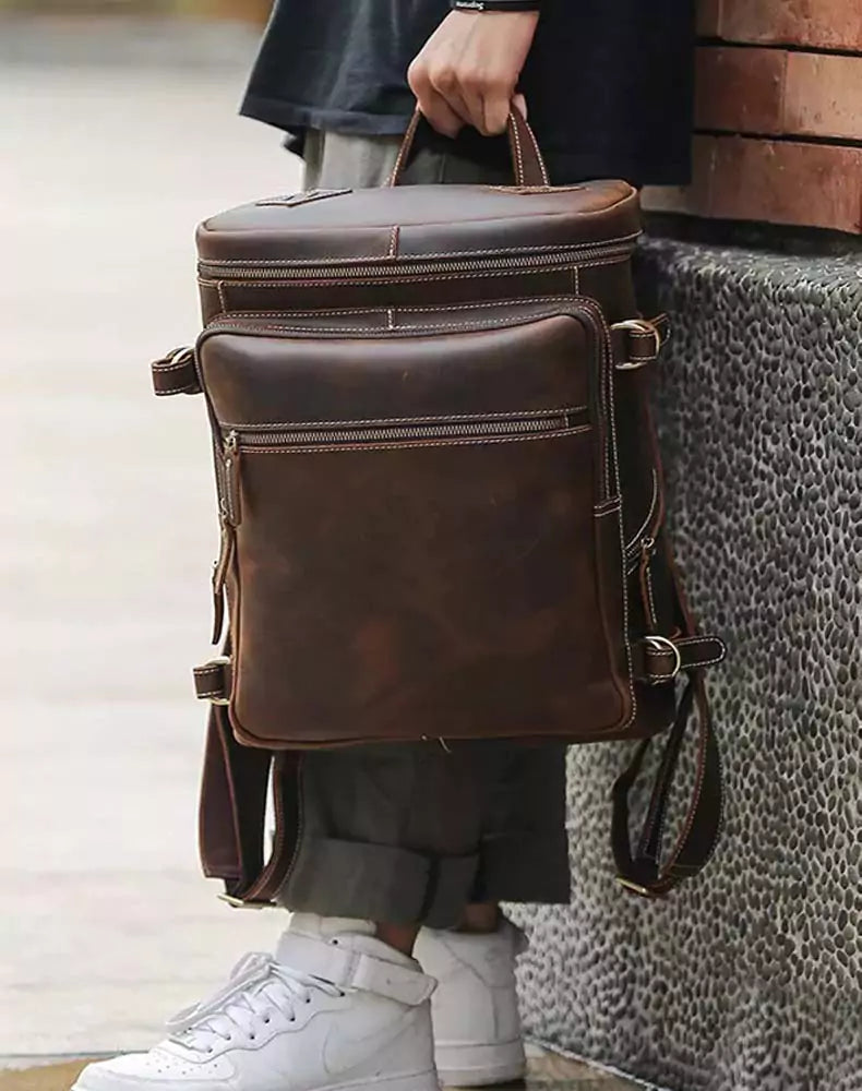 Rustic Rover | Premium Leather Travel Backpack with Laptop Compartment-5