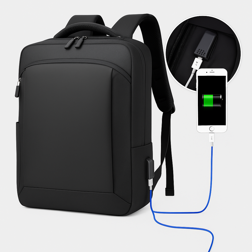 Black Pebbled | Laptop Backpack with Anti-Theft Features