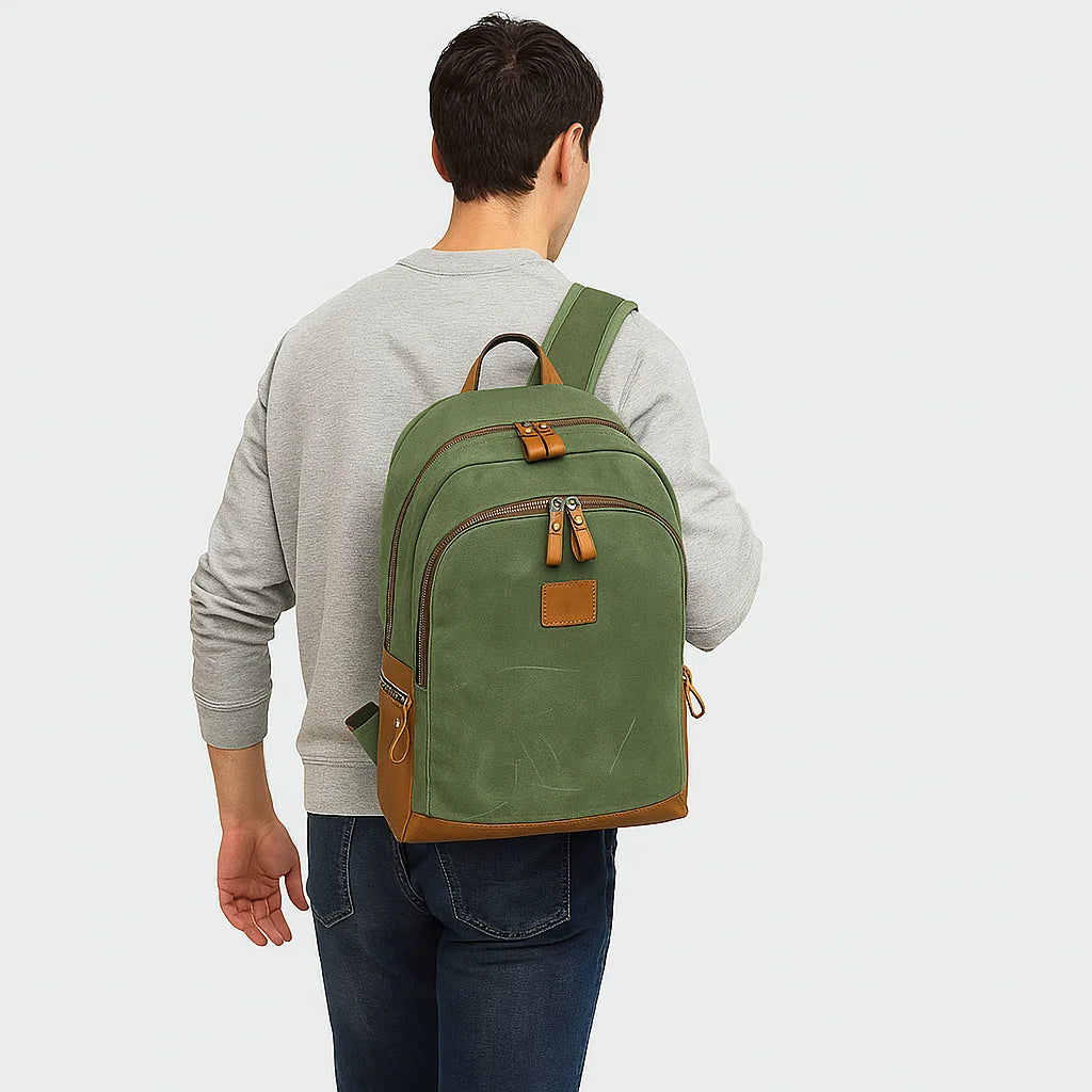 Callen | Rugged Vegan Leather Trim Daypack