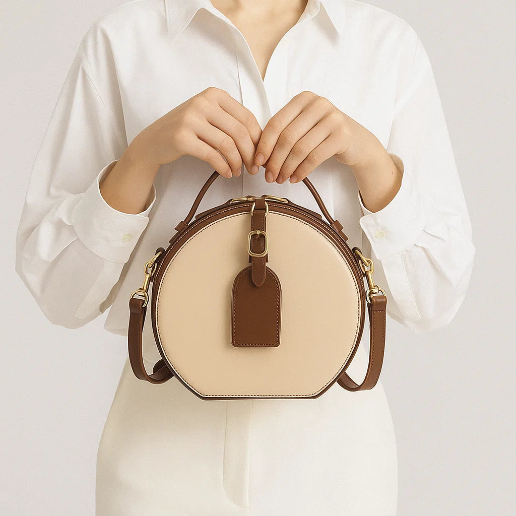 Clara | Petite Round Vegan Leather Crossbody