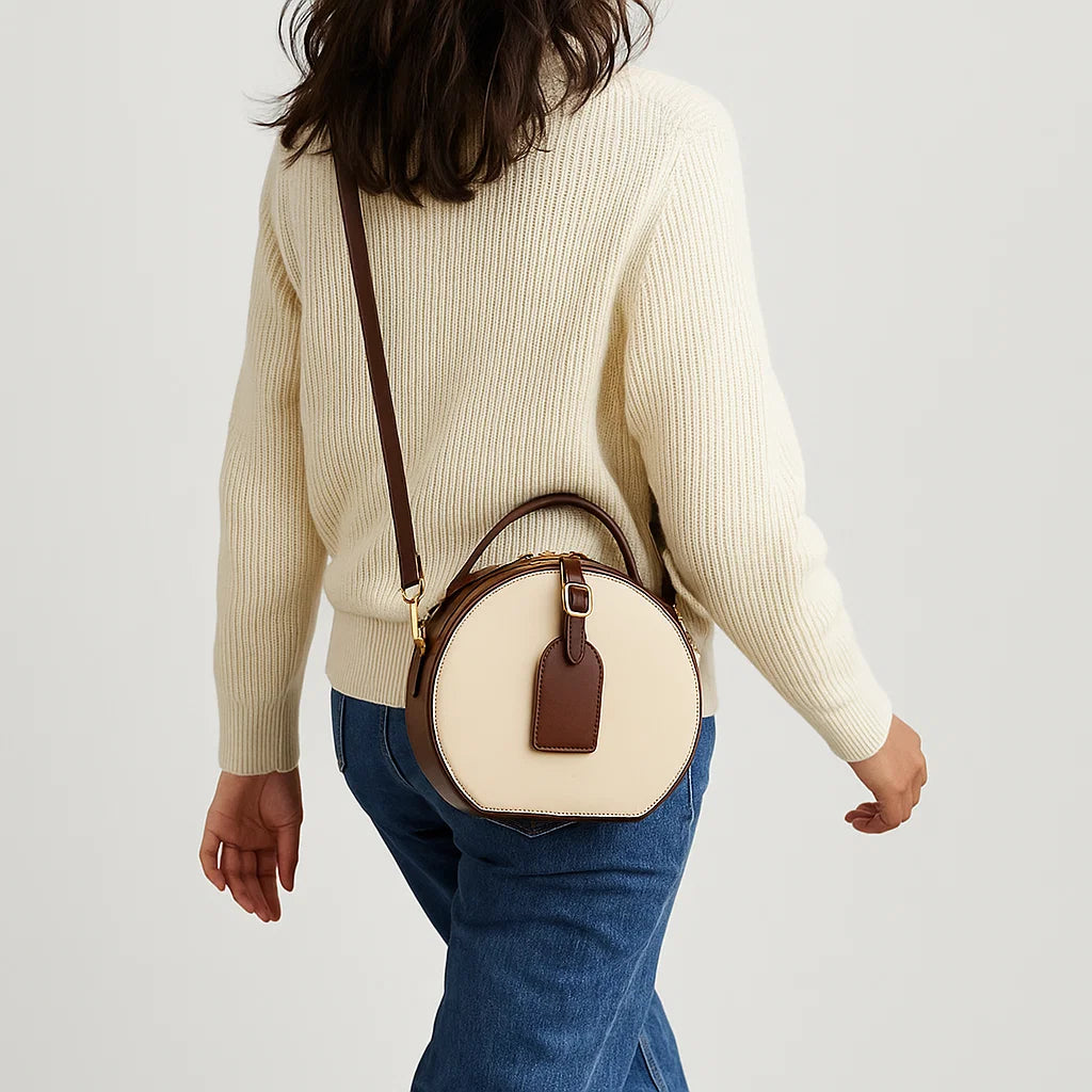 Clara | Petite Round Vegan Leather Crossbody