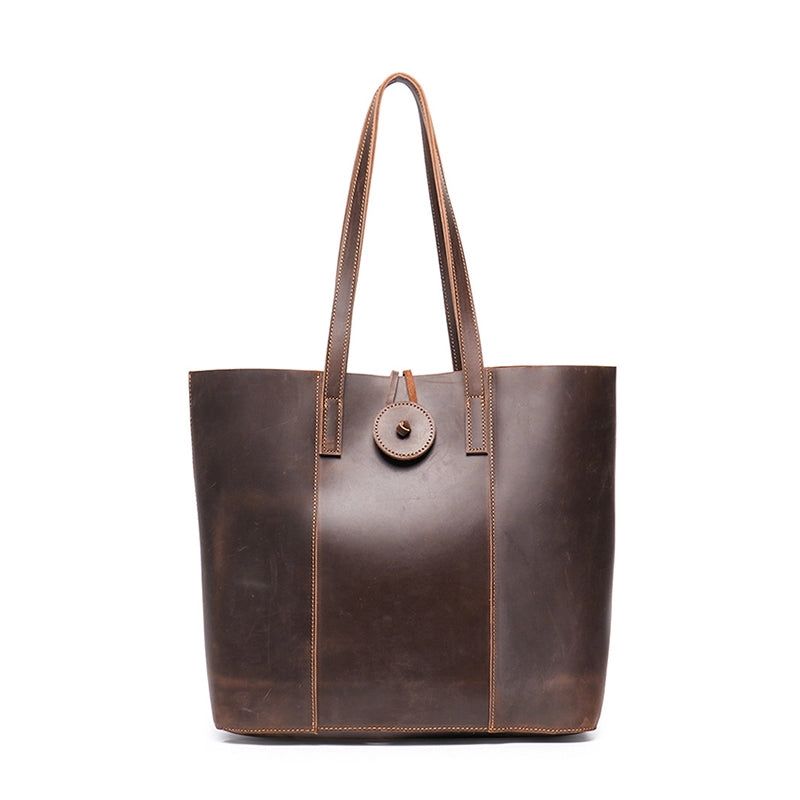 Classic Crazy Horse Leather Tote Bag | Spacious & Durable Design for Everyday Use 9