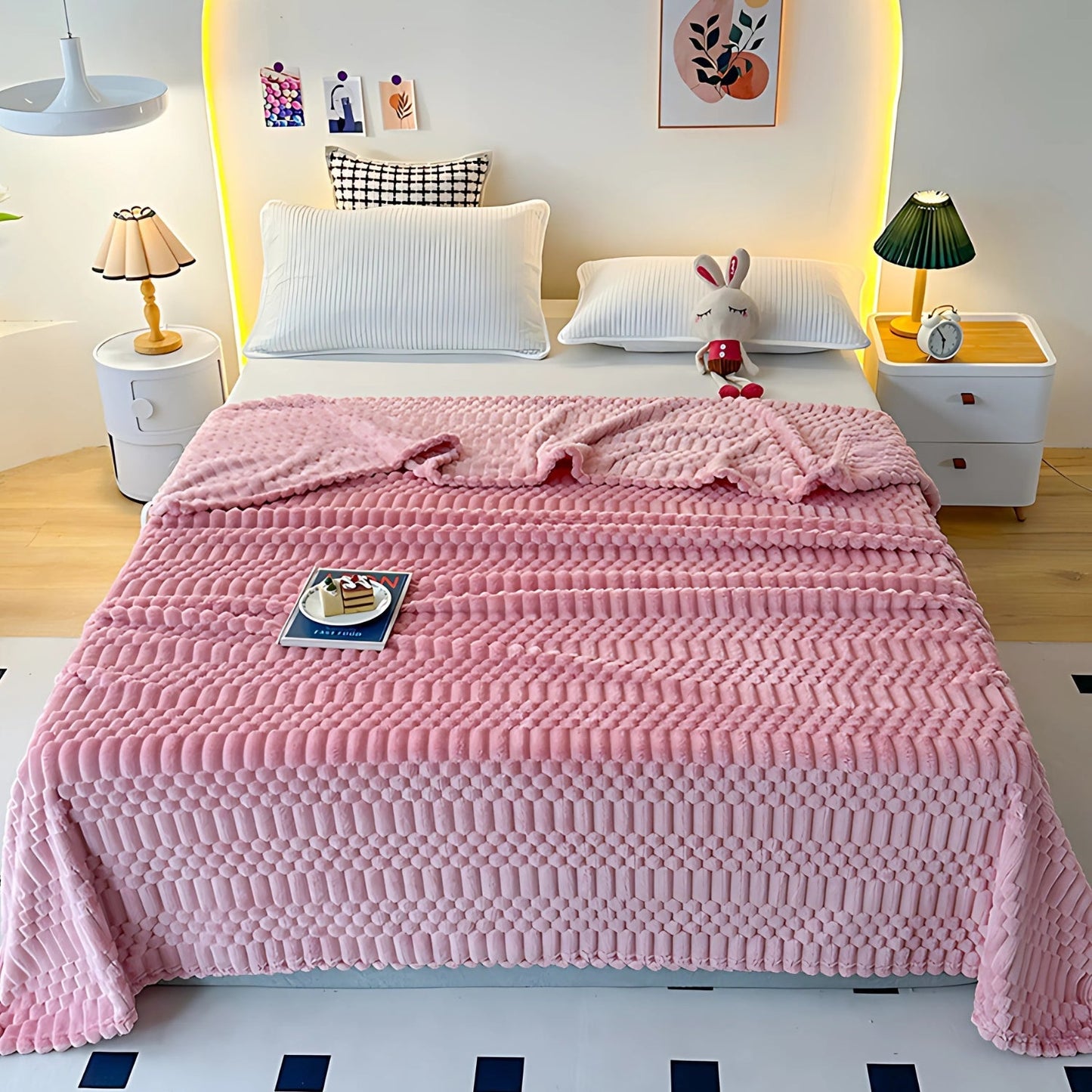 Soft Pebble Pattern Blanket | Microfiber Throw for Bed and Couch