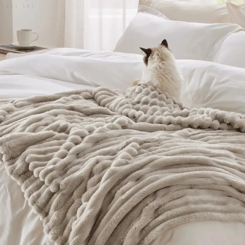 Soft Bed and Sofa Blanket | Textured Throw for Everyday Comfort