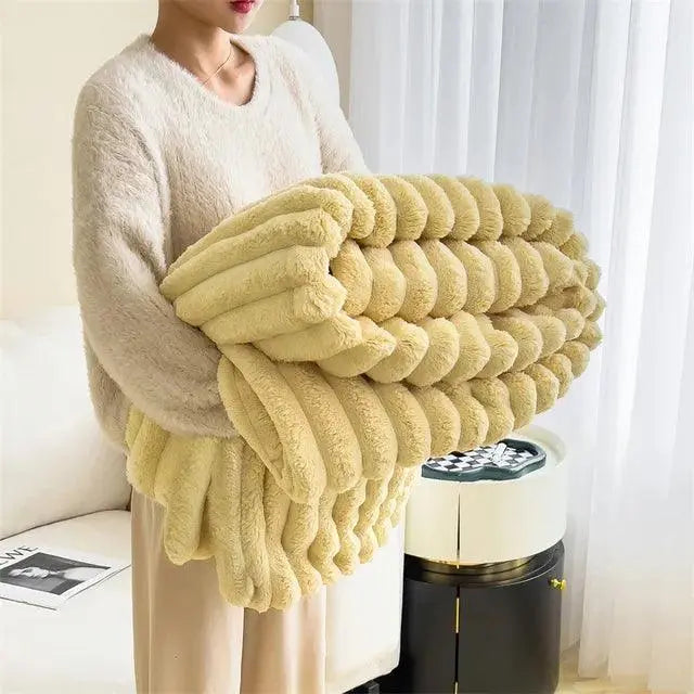 Soft Bed and Sofa Blanket | Textured Throw for Everyday Comfort