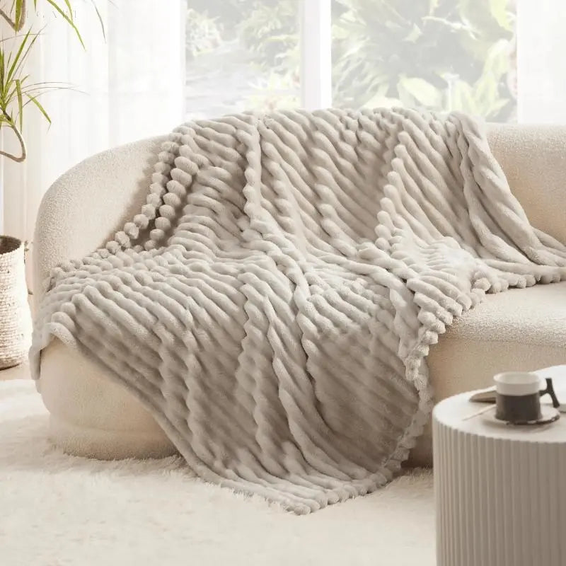 Soft Bed and Sofa Blanket | Textured Throw for Everyday Comfort