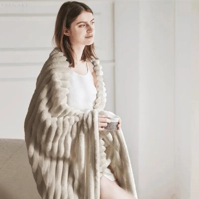 Soft Bed and Sofa Blanket | Textured Throw for Everyday Comfort