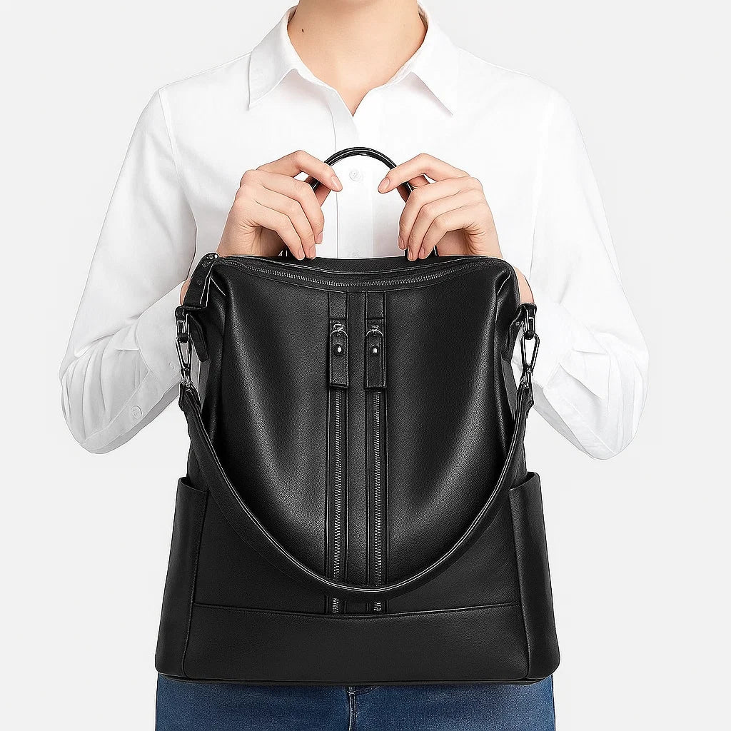 Delaney | Structured Multi-Zip Backpack