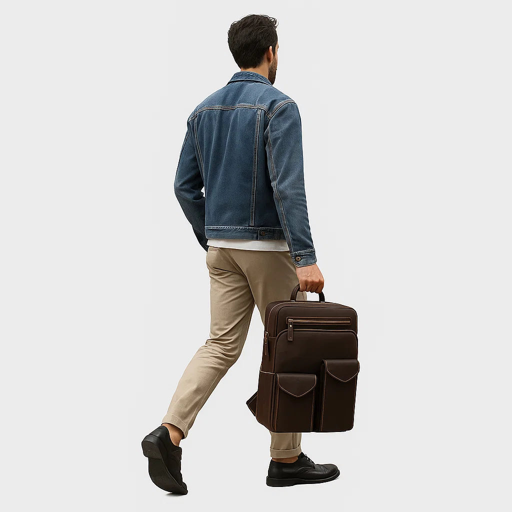 Dex | Multi-Zip Tech Vegan Leather Rucksack