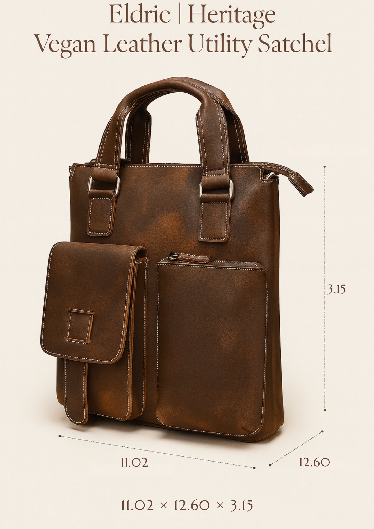 Eldric | Heritage Vegan Leather Utility Satchel