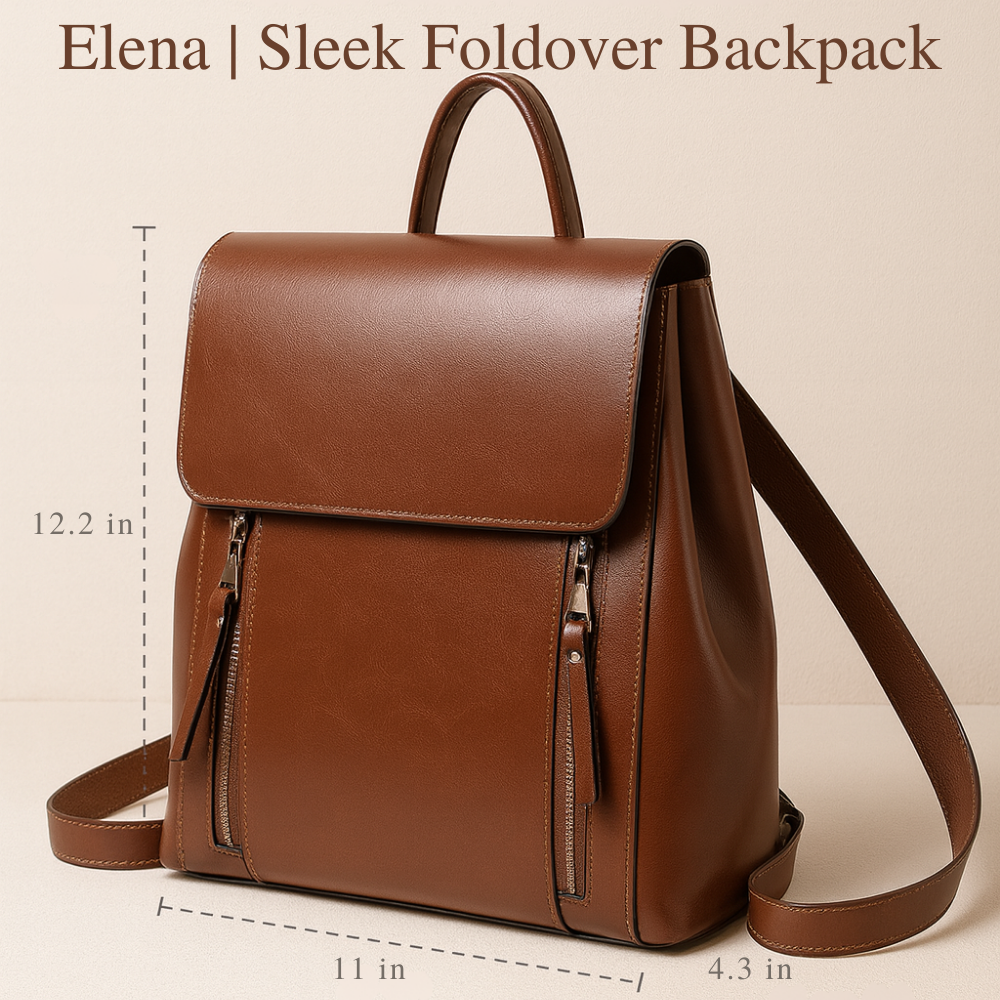 Elena | Sleek Foldover Backpack
