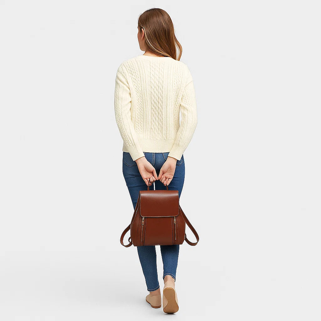 Elena | Sleek Foldover Backpack