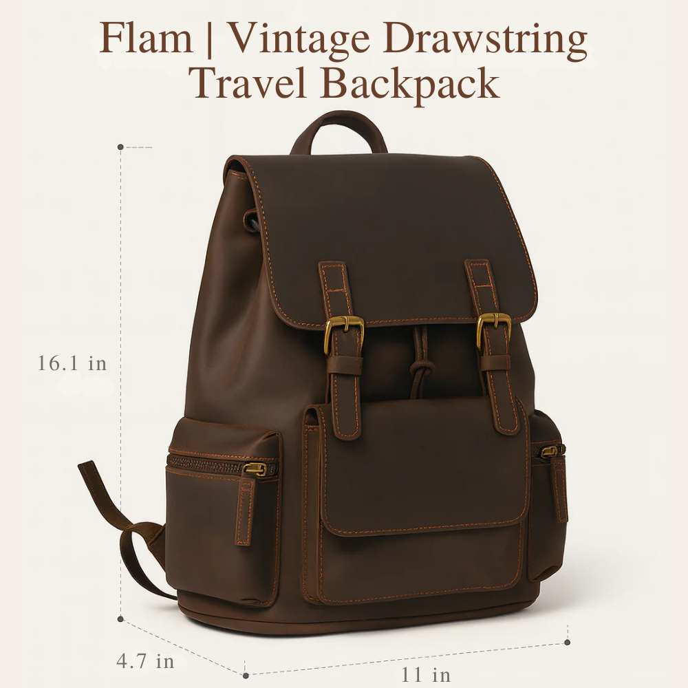 Flam | Vintage Drawstring Travel Backpack