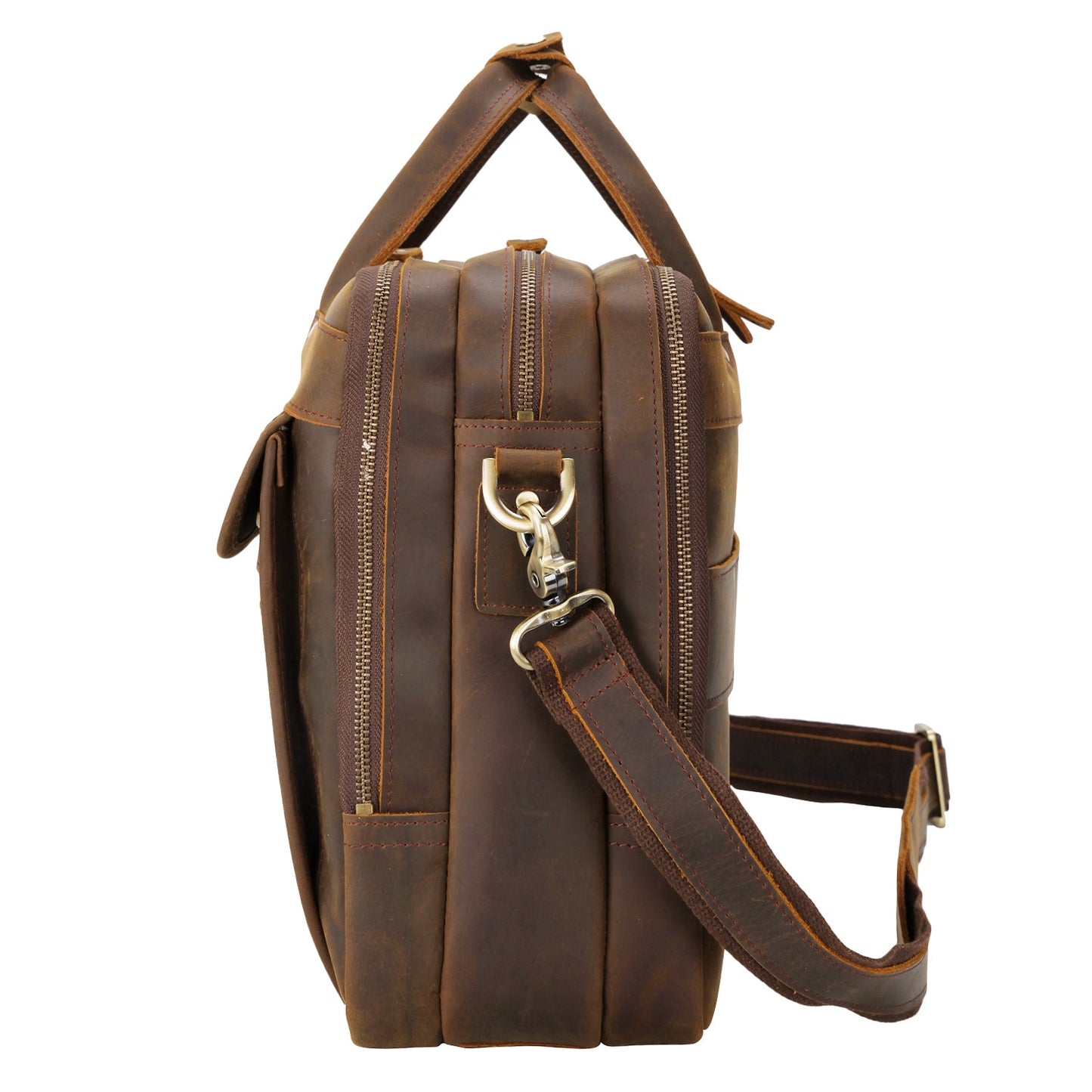 Full Grain Italian Leather Laptop Briefcase – Stylish Business Bag for Men, Fits 15.6” Laptop 6