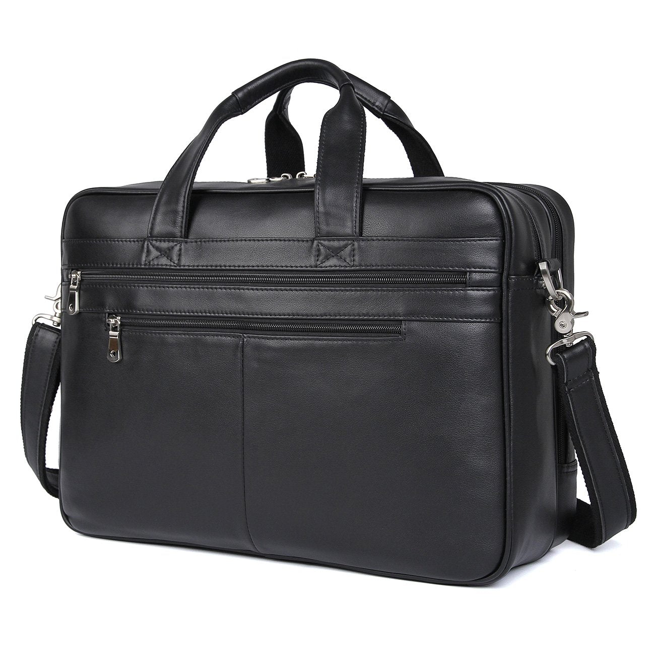 Full Grain Leather Laptop Briefcase for Men – Spacious Work Bag with Multiple Compartments for 15.6 and 17.3 Laptops 8