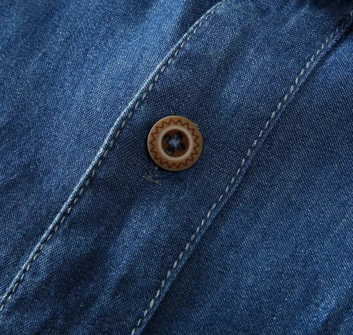 Chris | Men’s Versatile Casual Denim Shirt for Spring Season