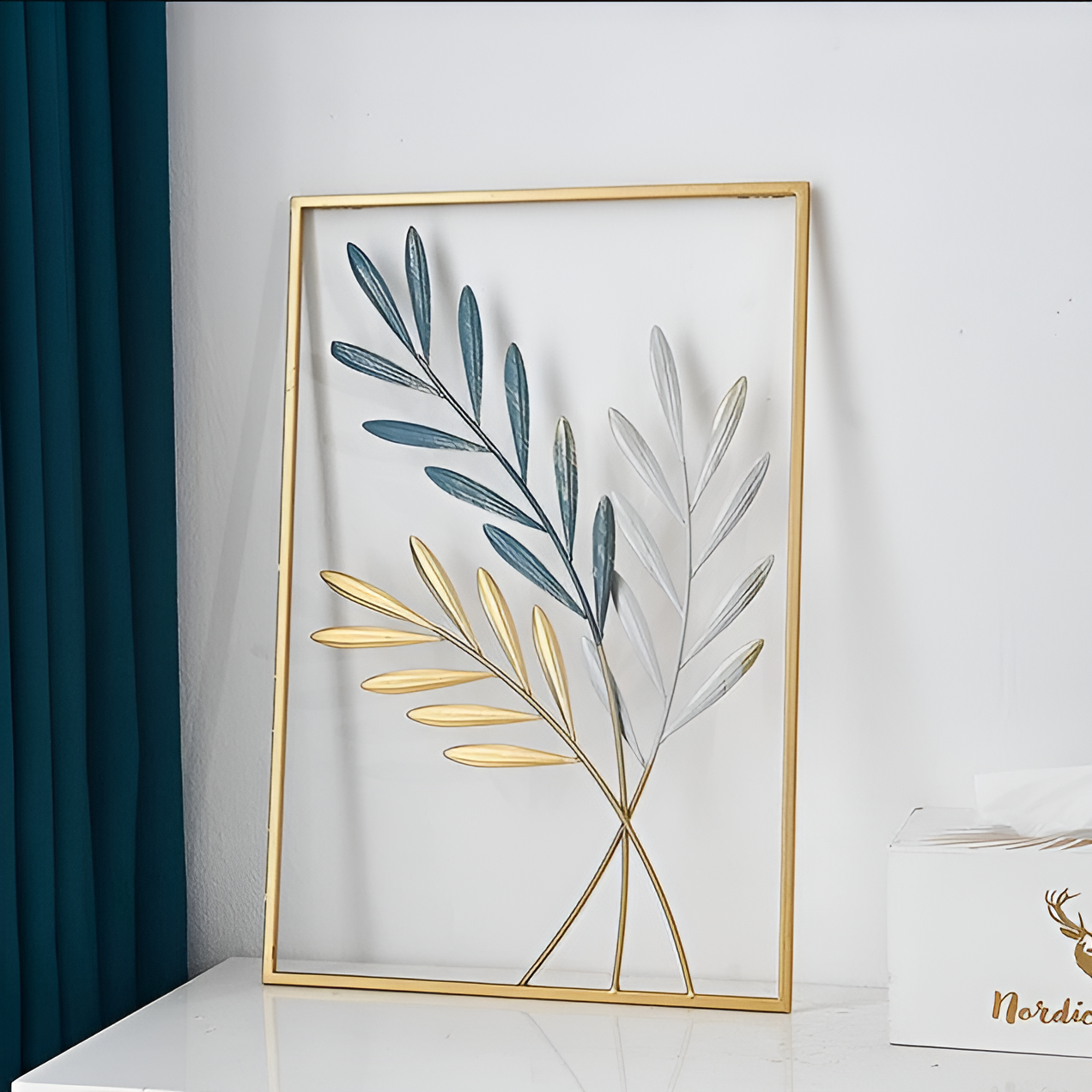 Verdant Whisper | Scandi Gildleaf Wall Art