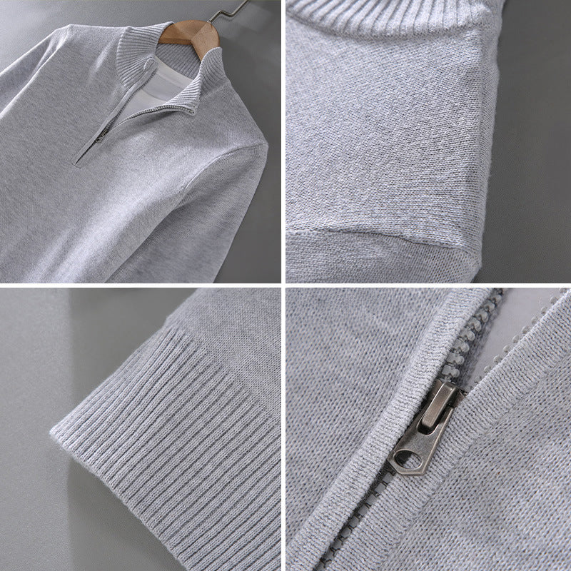 Tristan | Men’s Warm Knit Casual Sweater with Half-Zip Closure