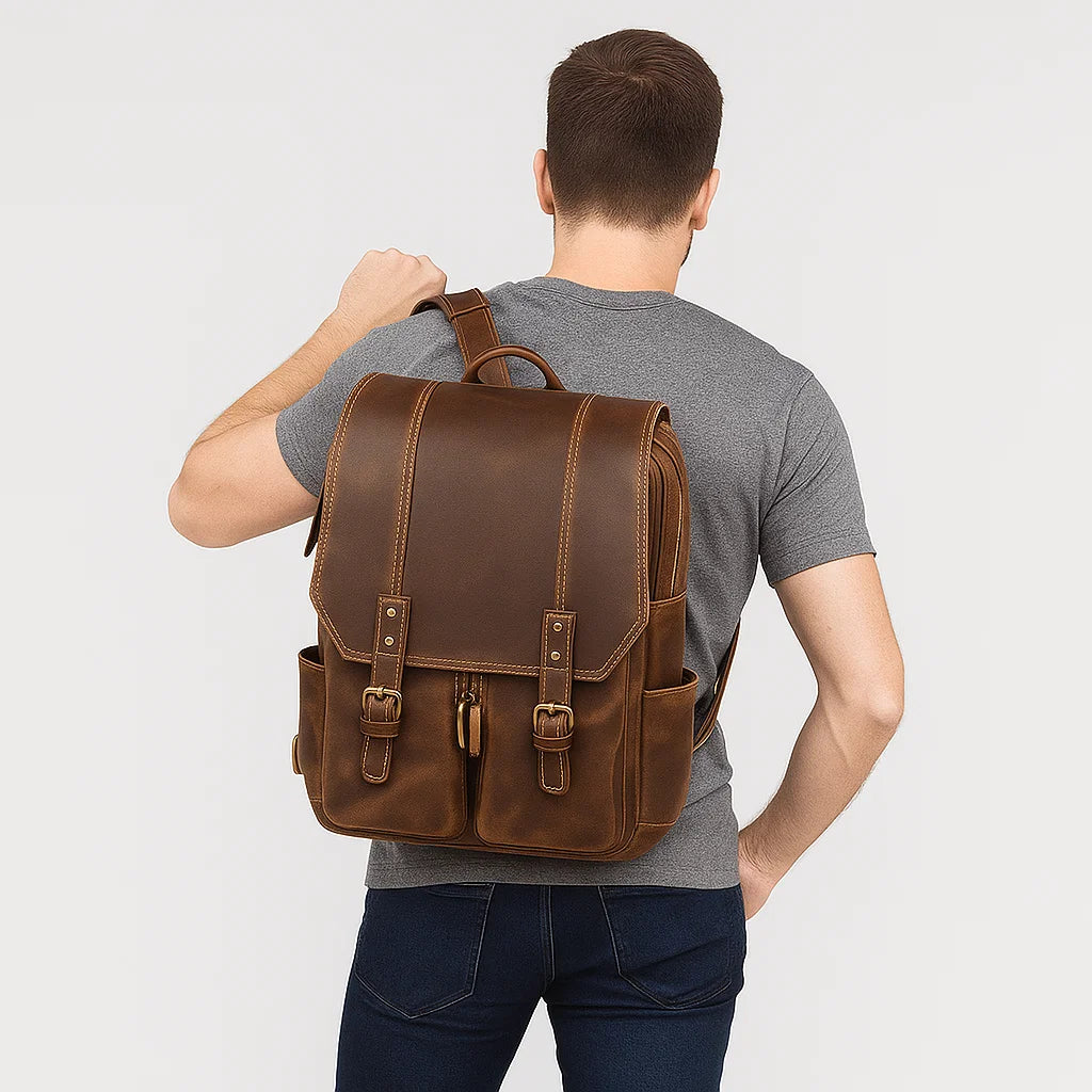 Lennox | Vintage Brown Travel Backpack