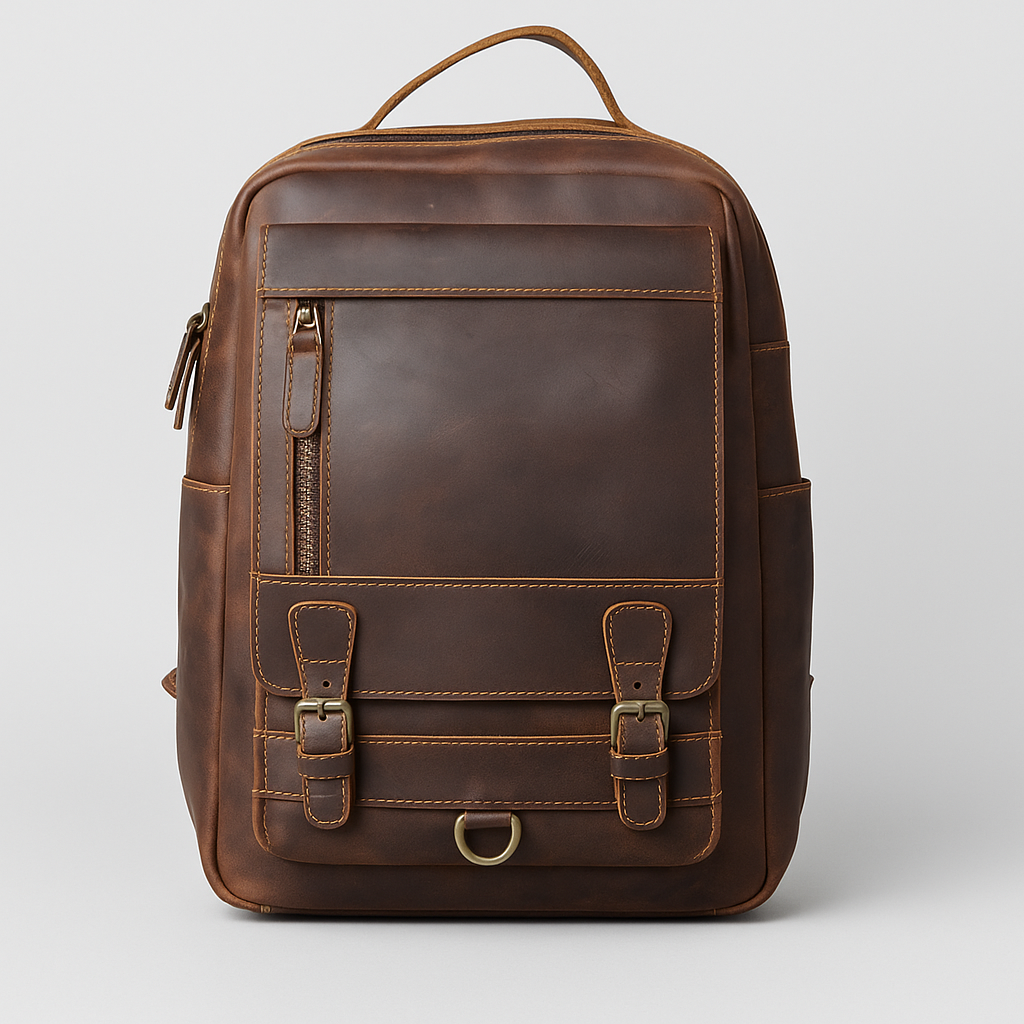 Luca | Vegan Leather Laptop Backpack with Padded Sleeve and Ample Storage