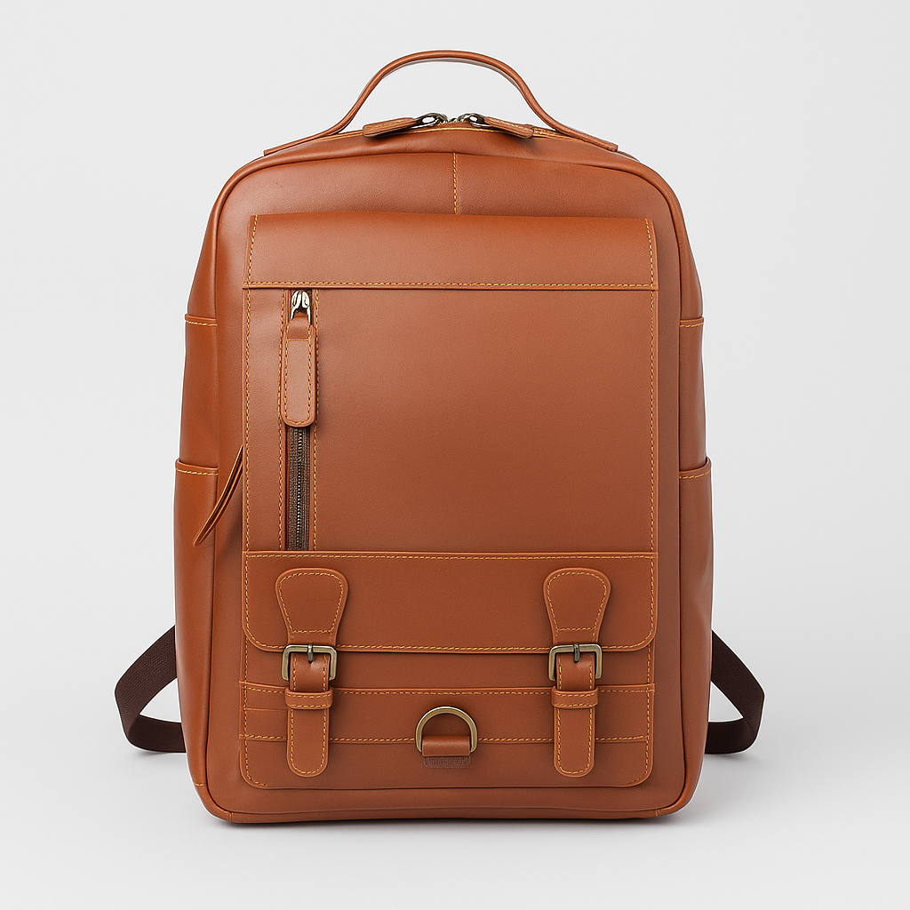 Luca | Vegan Leather Laptop Backpack with Padded Sleeve and Ample Storage