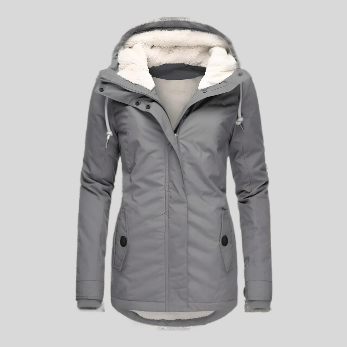 Daphne | Women’s Windproof Jacket with Hood and Fur Trim