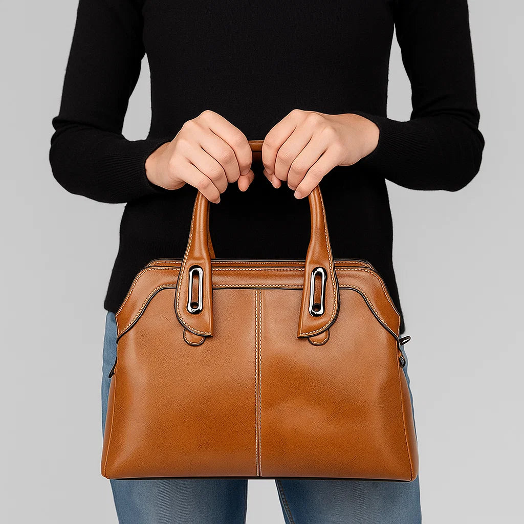 Nadine | Polished Structure Satchel