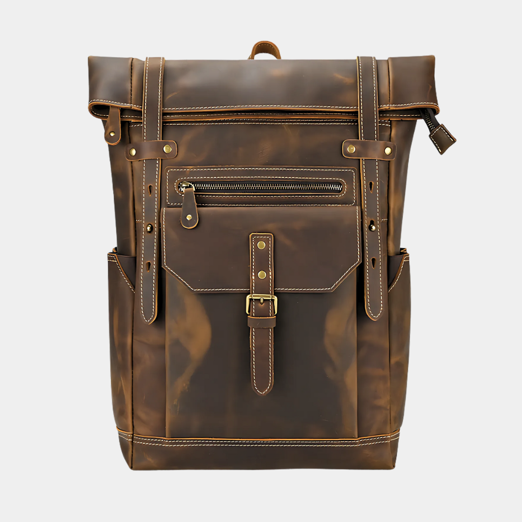 Nyon | Men's Leather Backpack - Durable Full Grain Design with Organized Storage